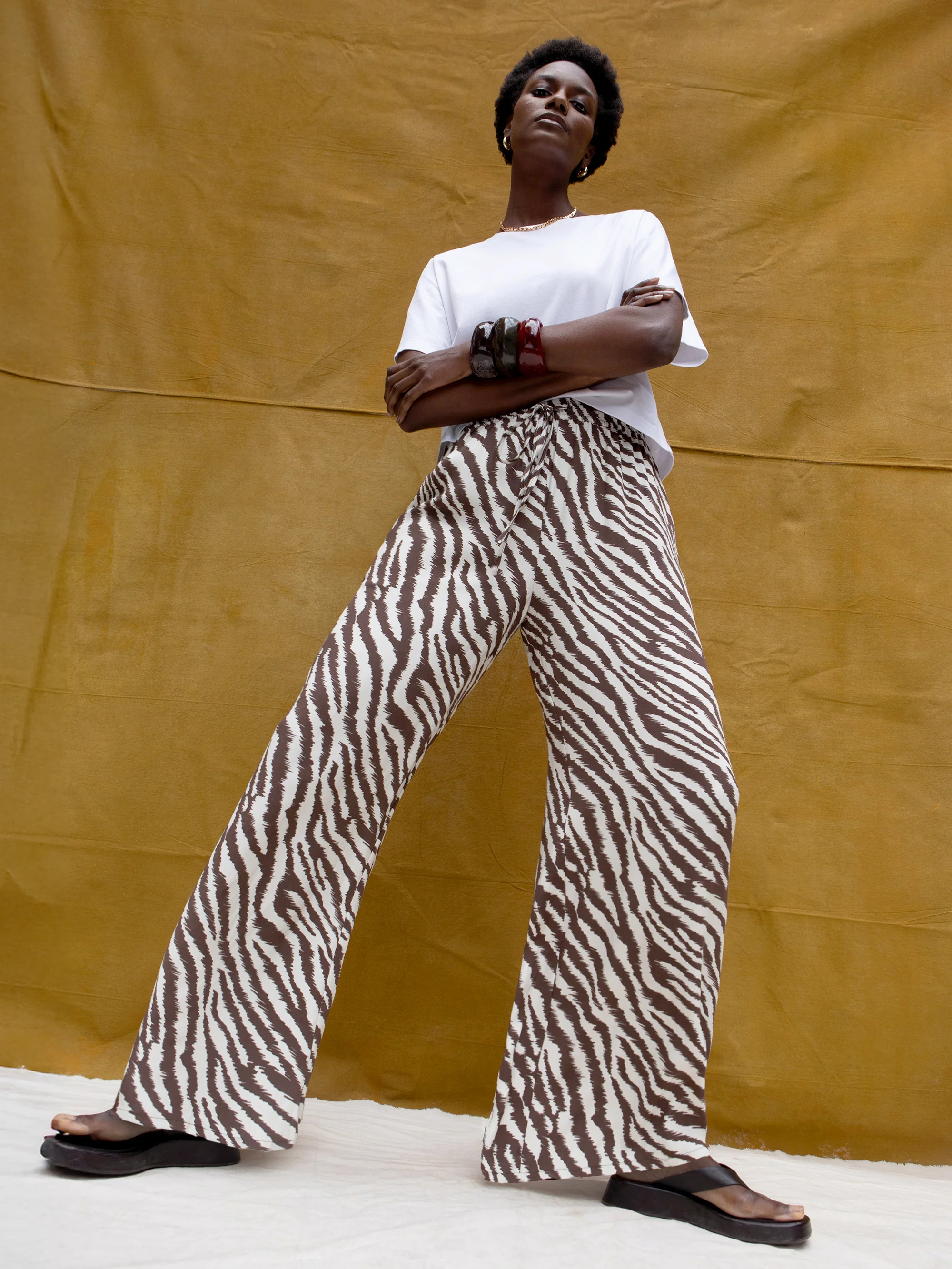 Brown Zebra Print Trousers