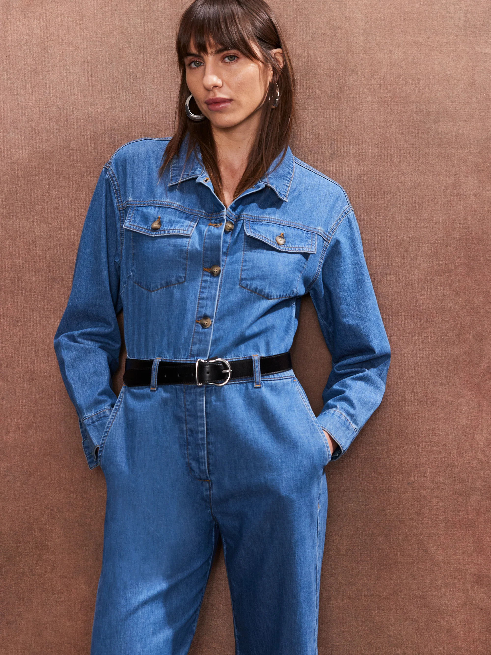 Petite Blue Denim Jumpsuit